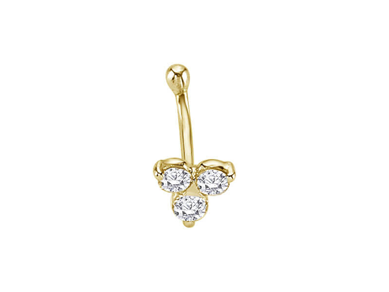 Piercing de nez tria en diamant de 0,11 carat au total