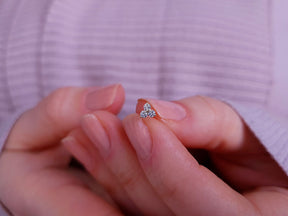 0.11 total carat diamond tria nose piercing