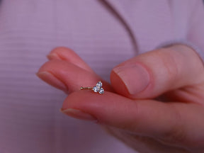 0.11 total carat diamond tria nose piercing