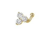 0.11 total carat diamond tria nose piercing