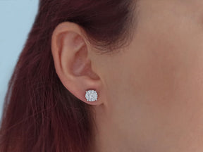0.80 Carat Diamond Effect Solitaire Stud Earrings