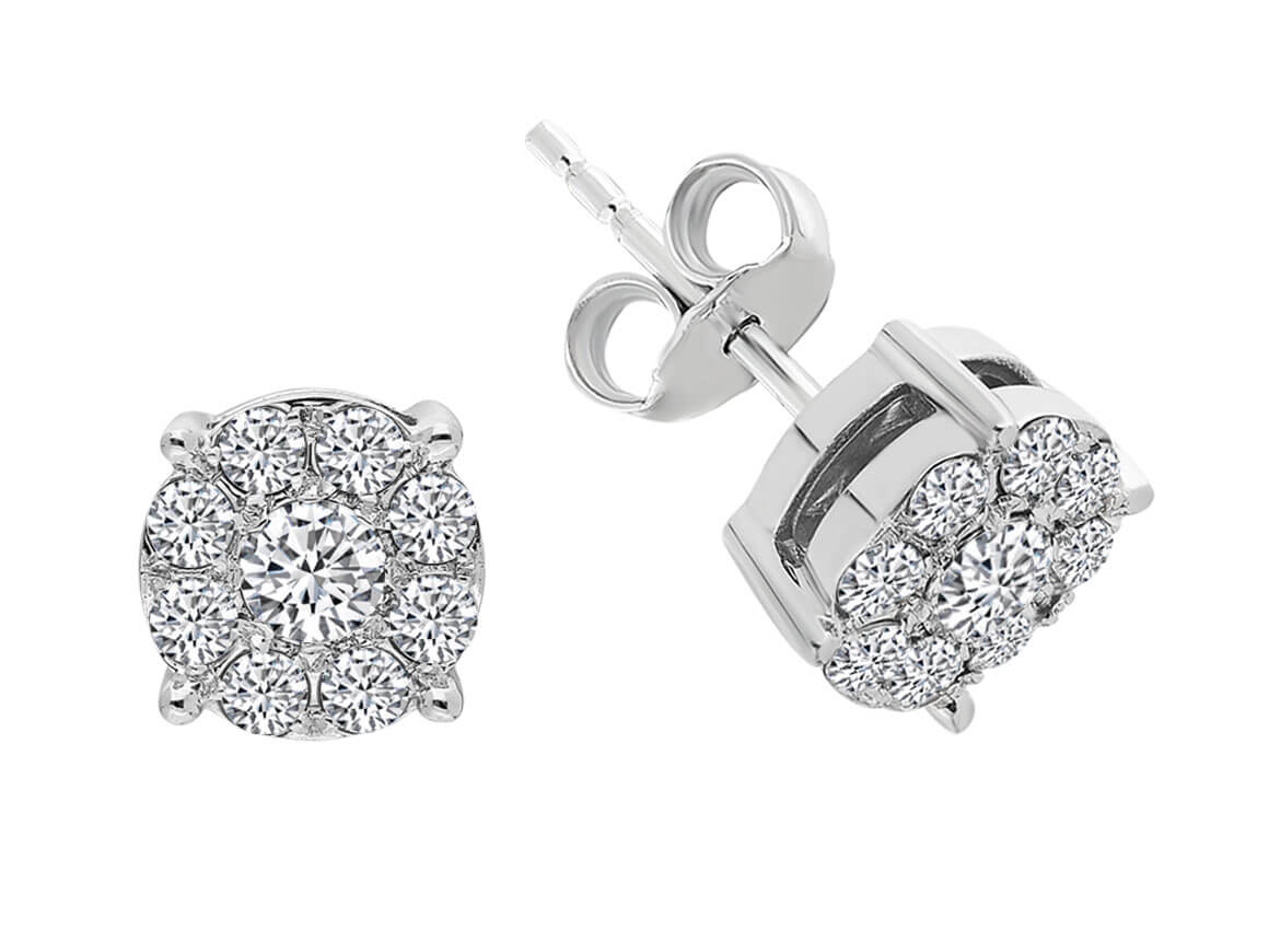 0.80 Carat Diamond Effect Solitaire Stud Earrings