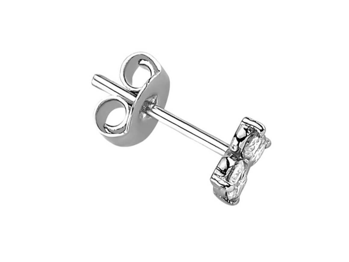 Diamond clover men's stud earrings