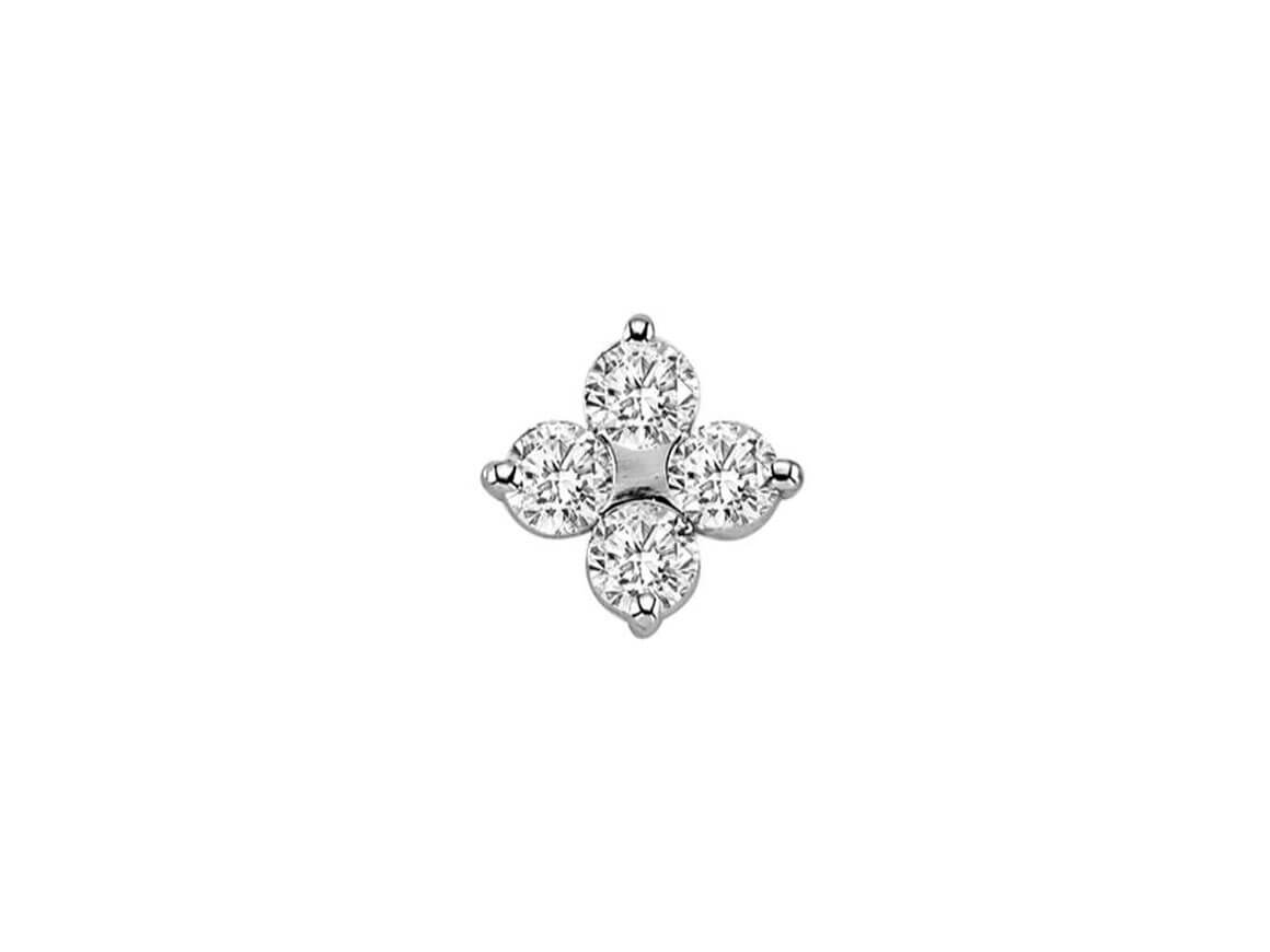Diamond clover men's stud earrings