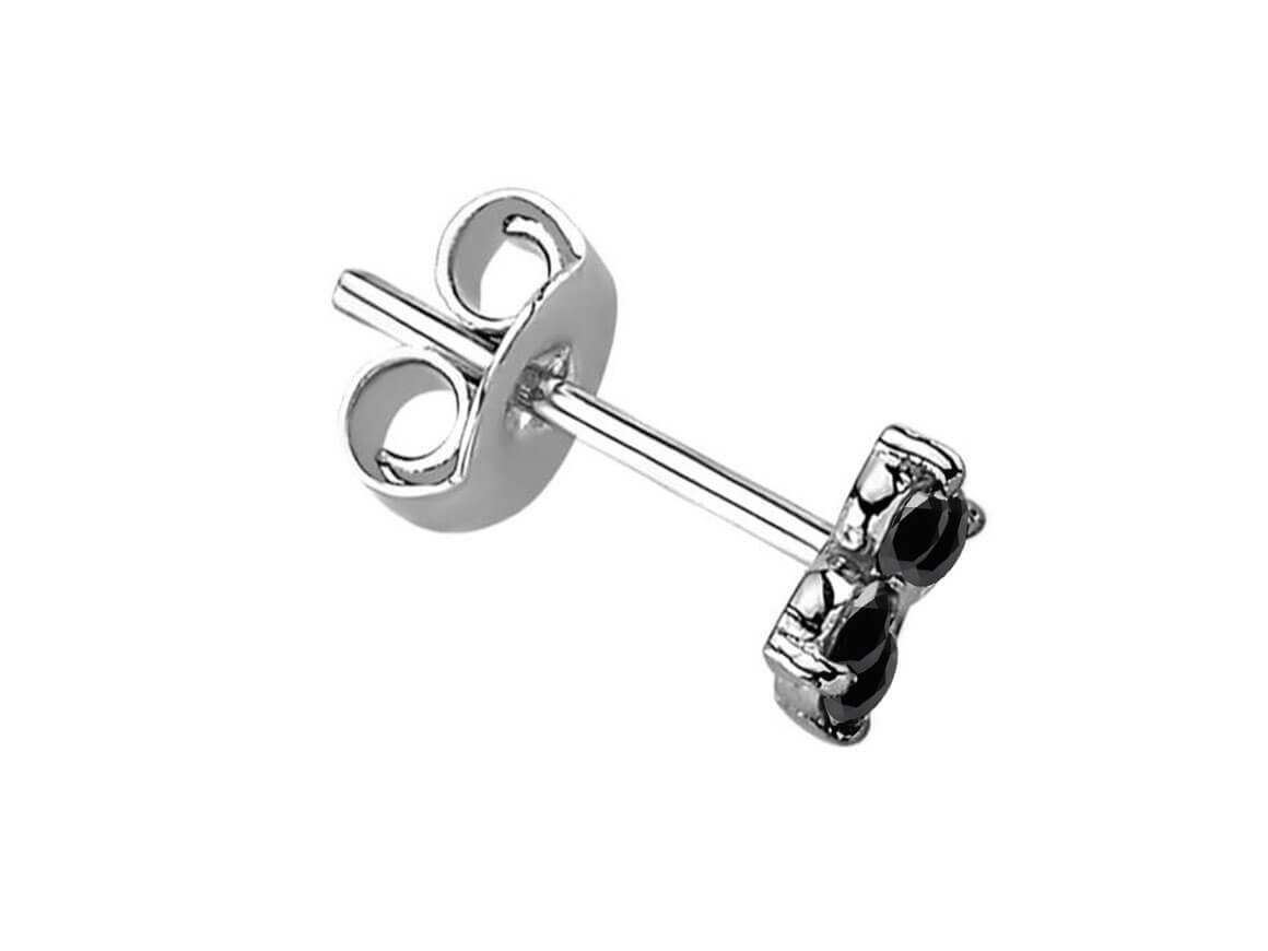Black Diamond Clover Men's Stud Earrings