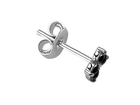 Black Diamond Clover Men's Stud Earrings