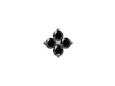 Black Diamond Clover Men's Stud Earrings
