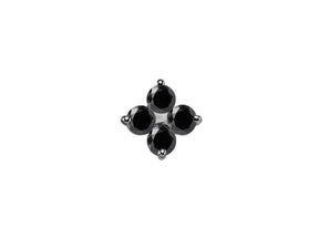 Black Diamond Clover Men's Stud Earrings
