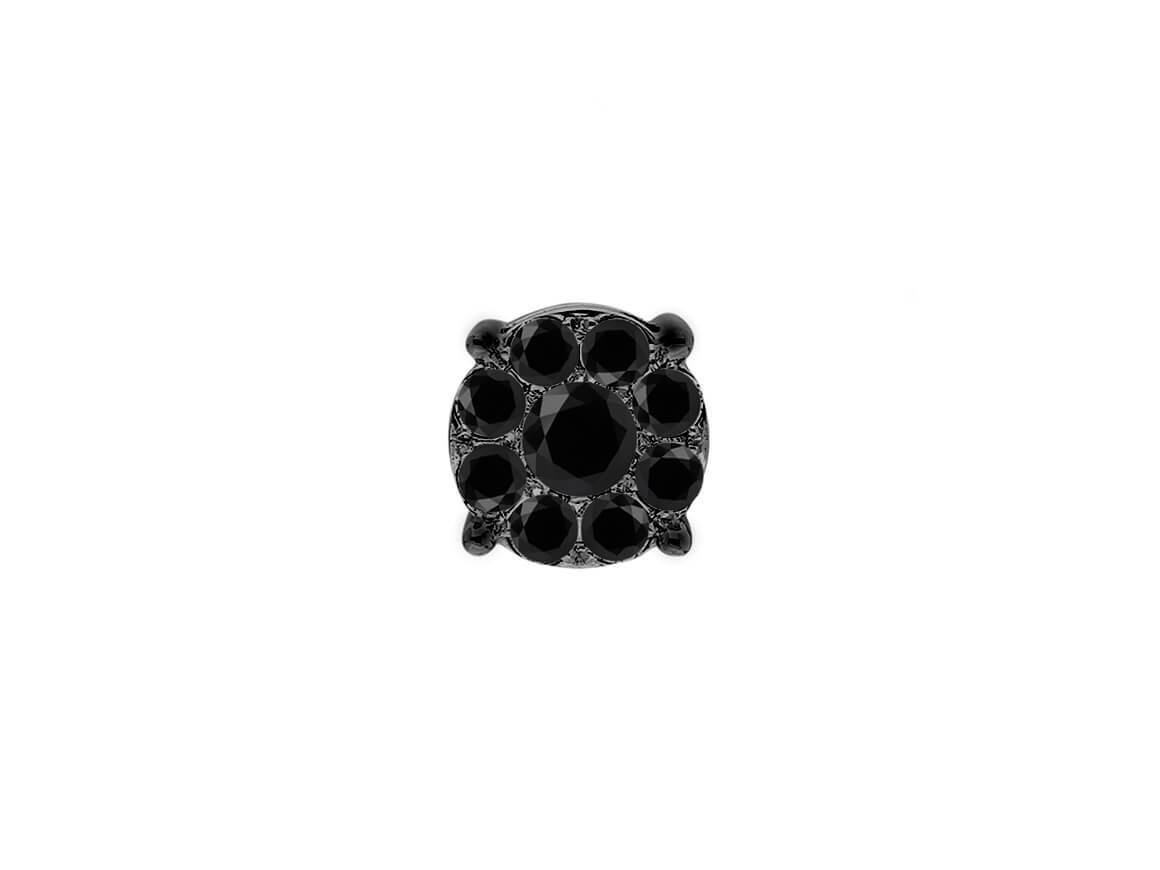 1.50 Carat Black Diamond Effect Solitaire Men's Stud Earrings