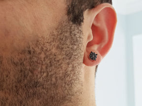 0.40 Carat Black Diamond Effect Solitaire Men's Stud Earrings