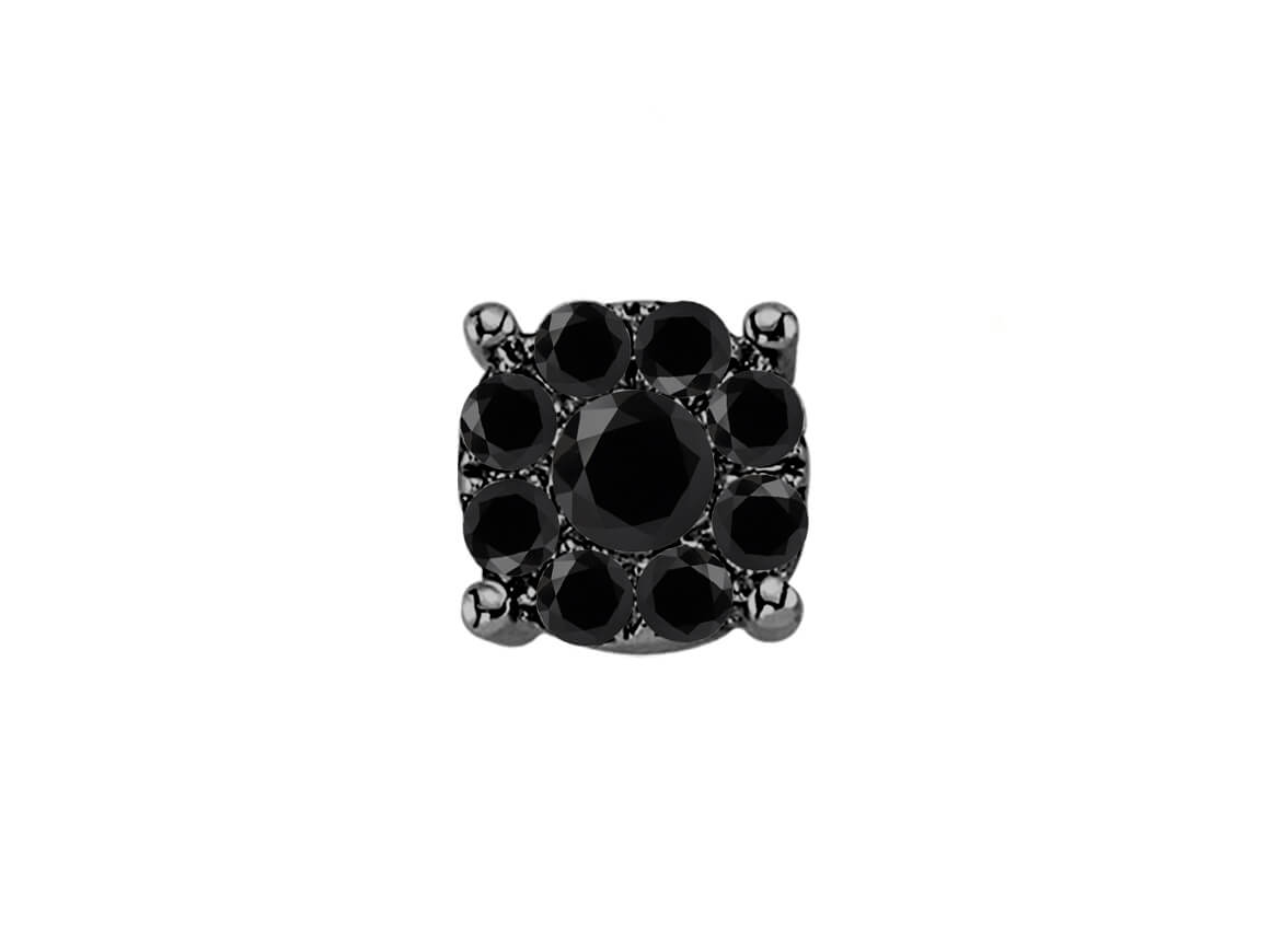 0.40 Carat Black Diamond Effect Solitaire Men's Stud Earrings