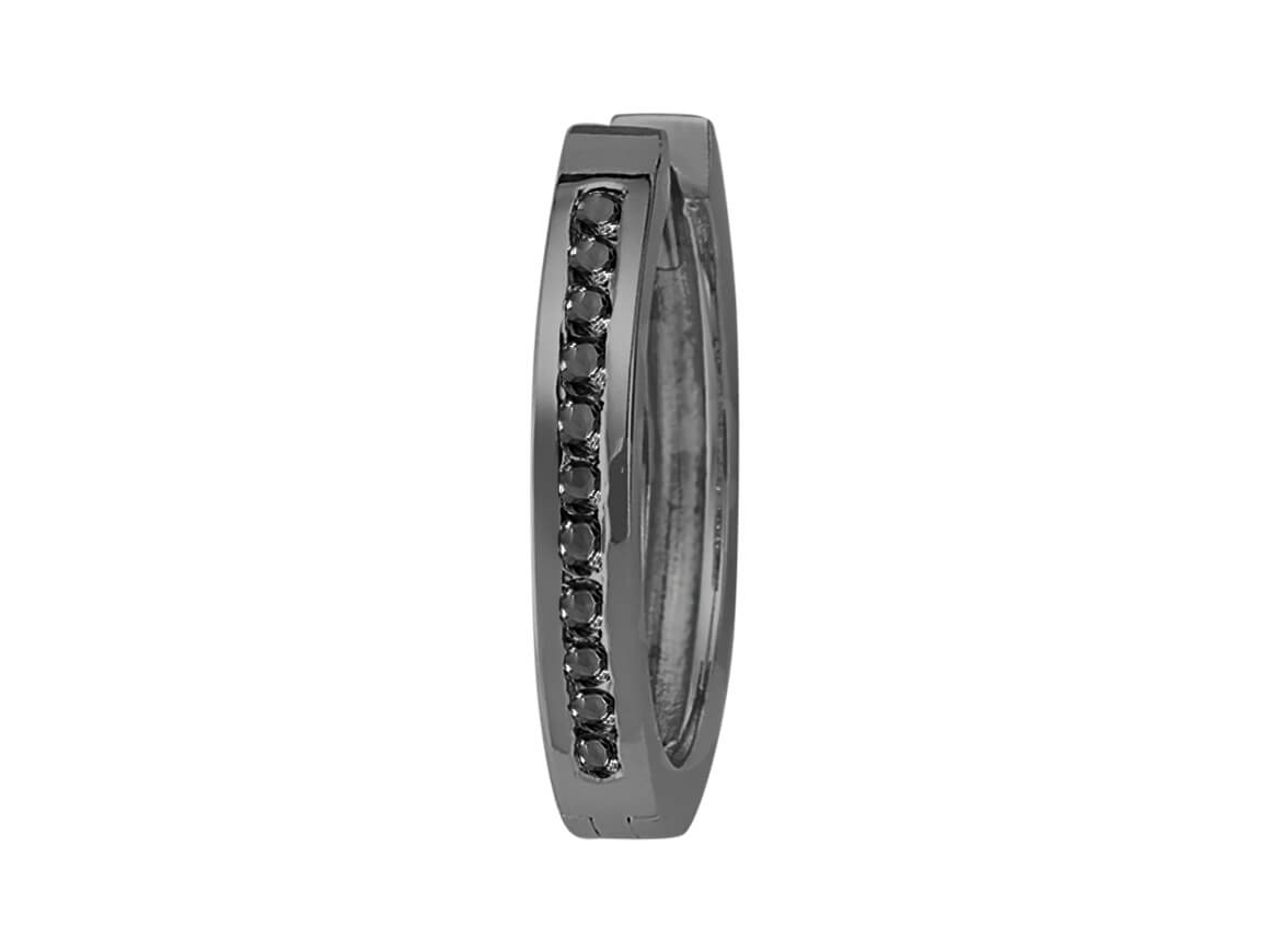 Black Diamond Men's Hoop Earrings