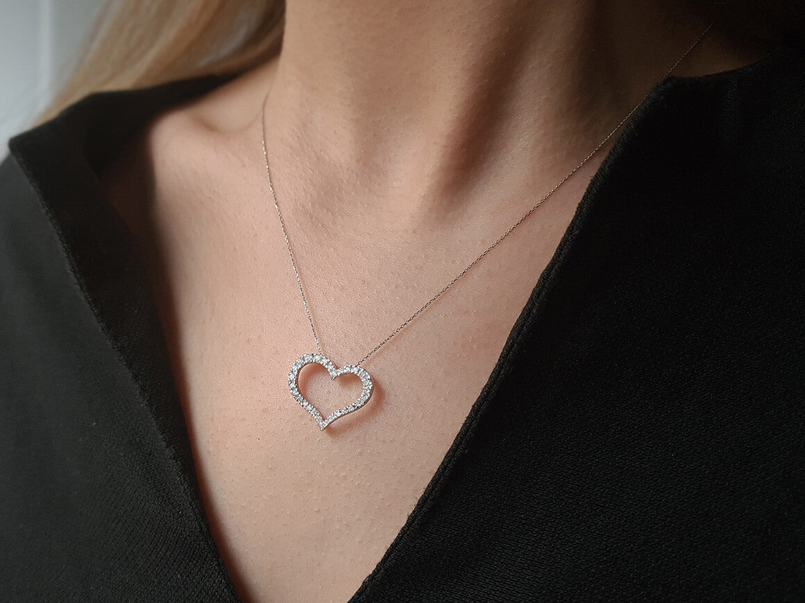 Collier coeur diamant
