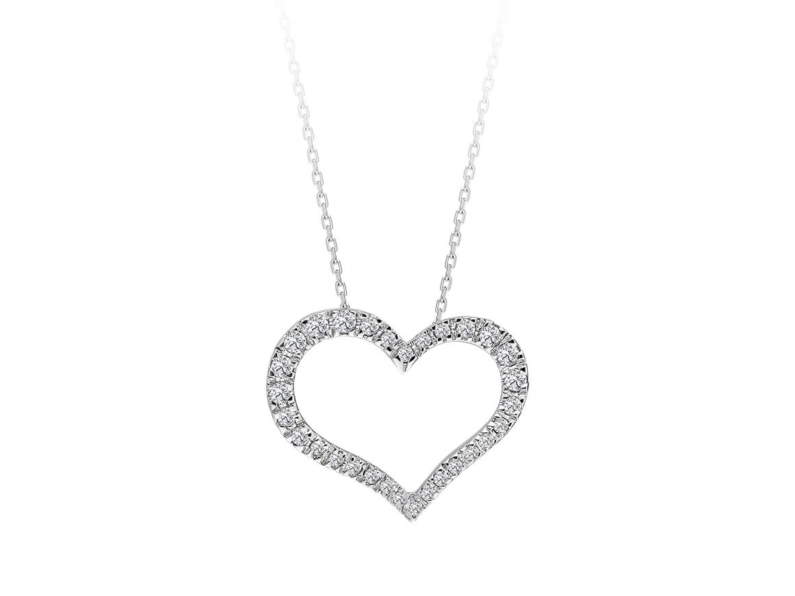 Collier coeur diamant