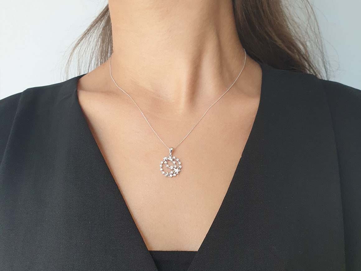 Collier Lune et Étoile Diamants