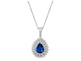 Double Row Diamond and Drop Sapphire Necklace
