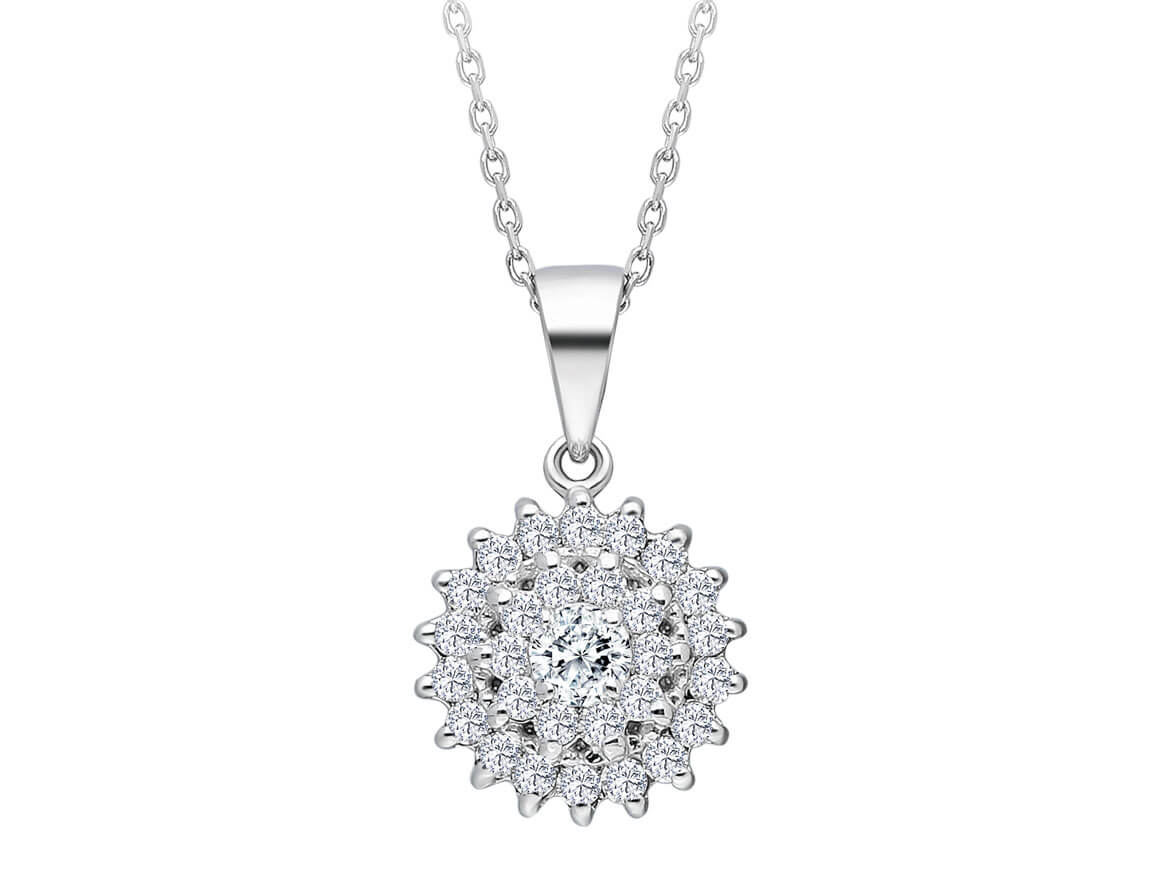 Collier de fleurs de gerbera en diamant