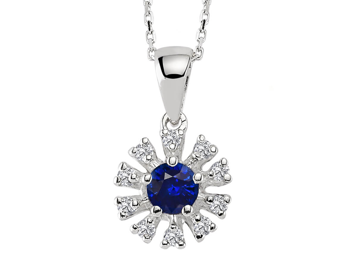 Diamant und Saphir Halskette