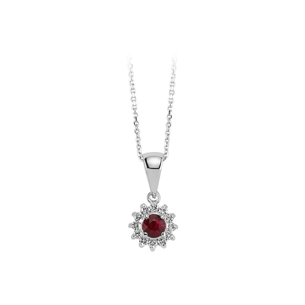 Diamant und Rubin Halskette