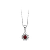 Diamant und Rubin Halskette