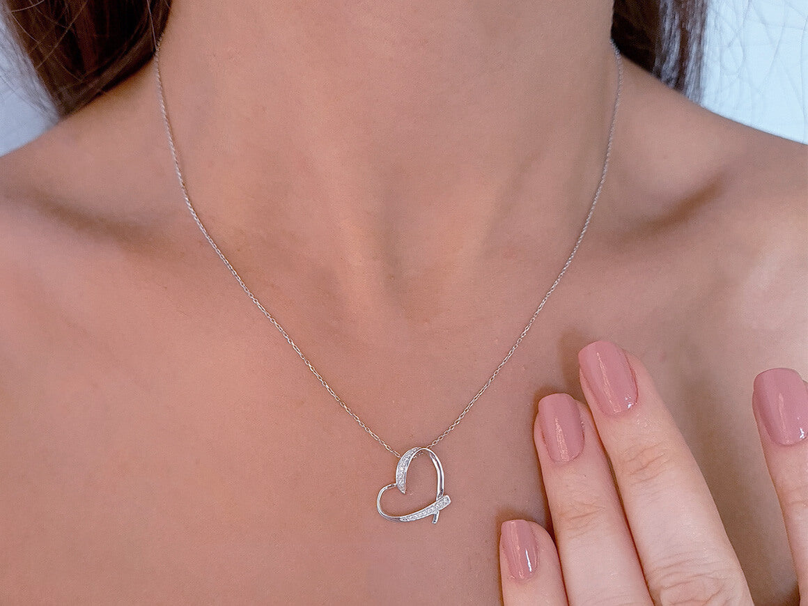 Collier coeur diamant