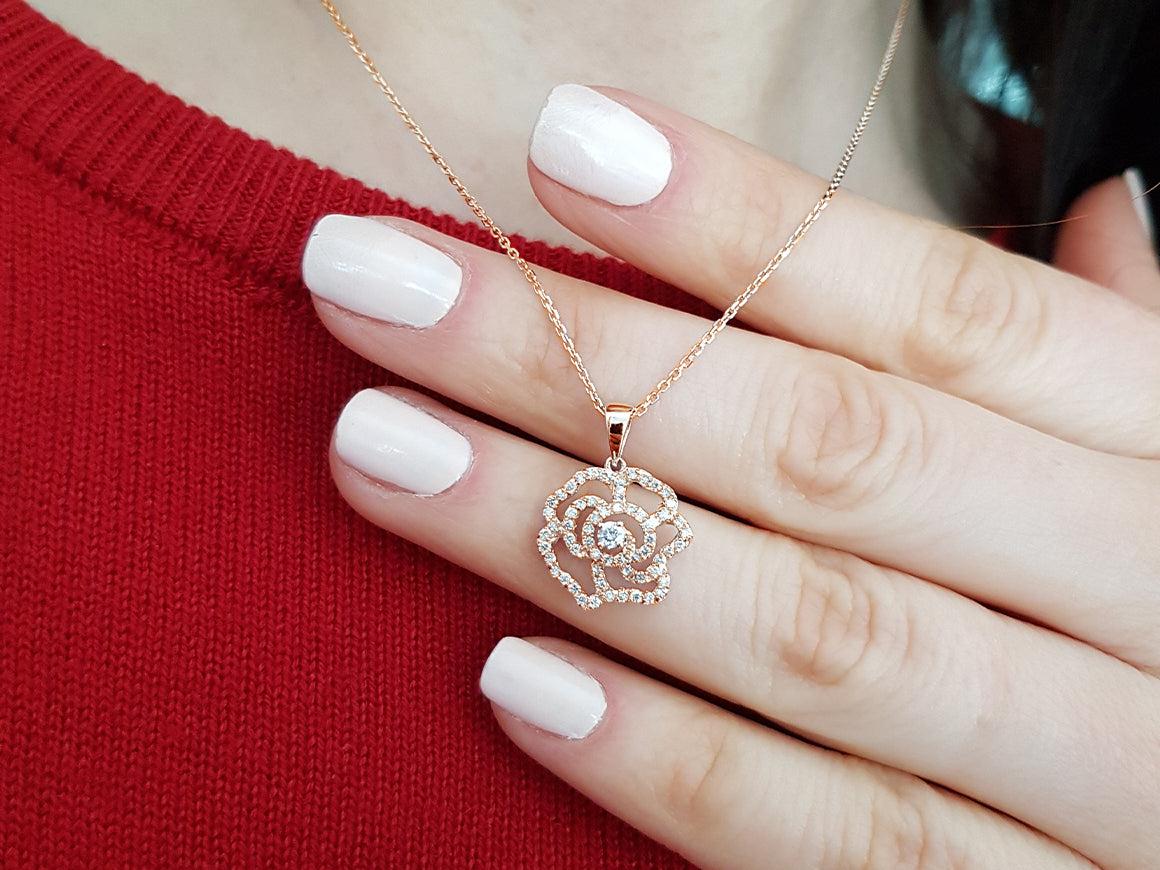 Collier Rose Diamant