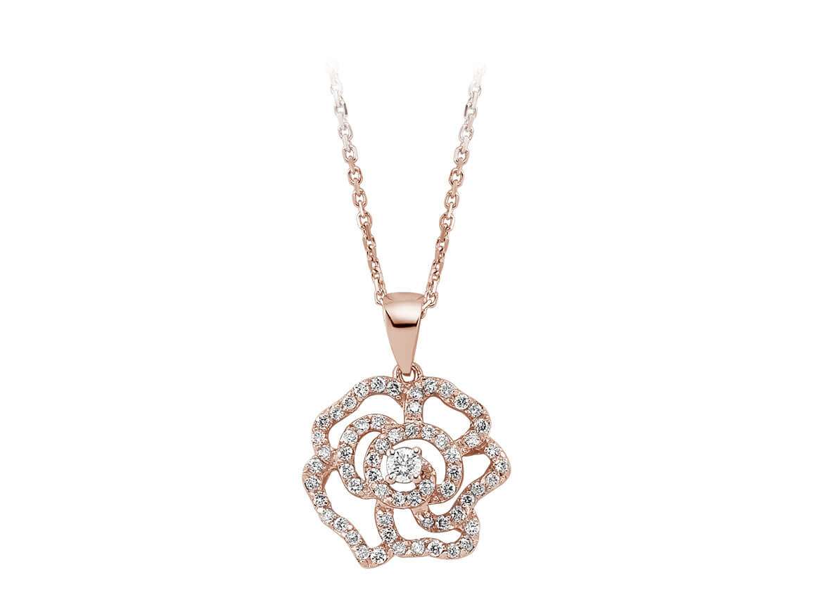 Collier Rose Diamant