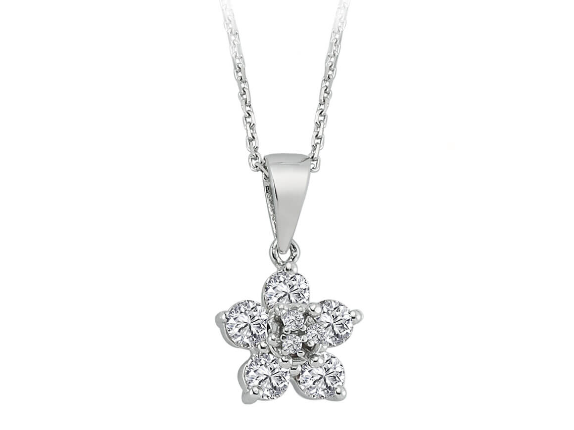 Collier fleur diamant