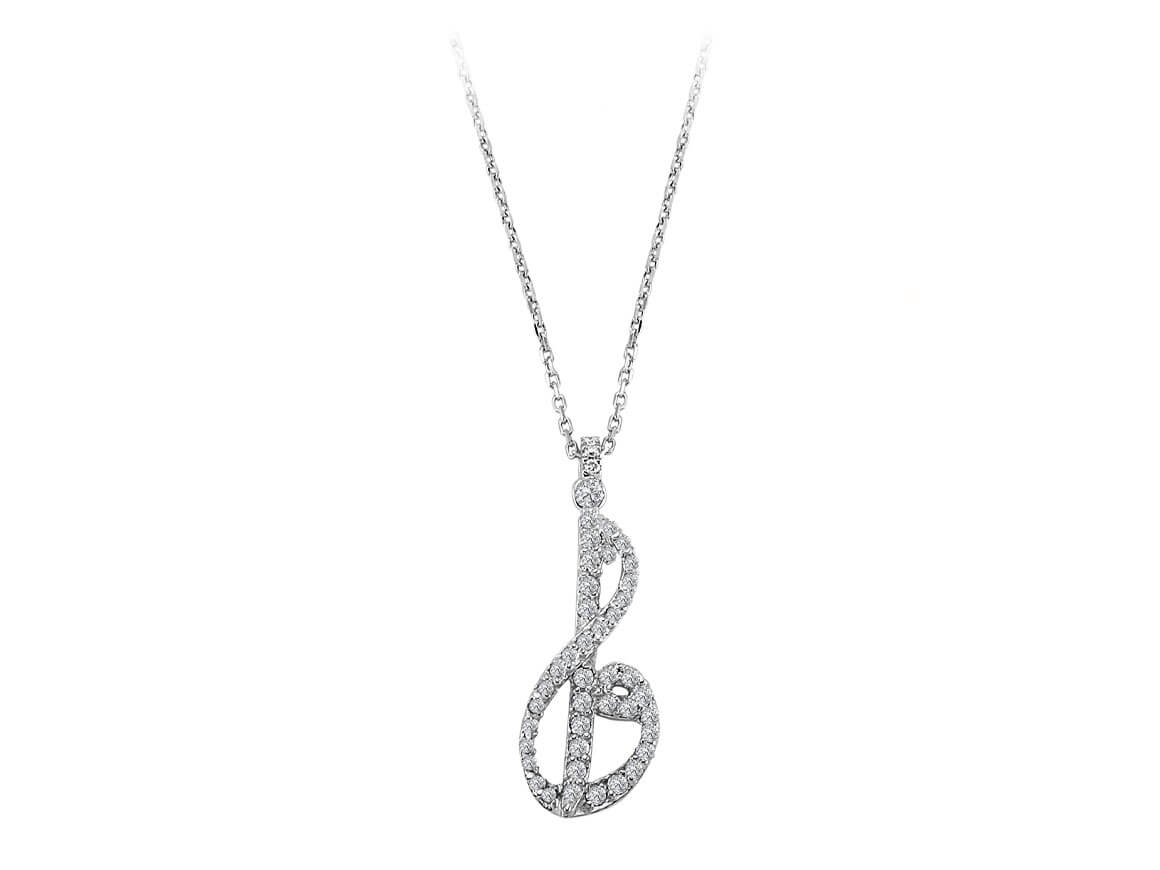 Collier clé de sol diamant