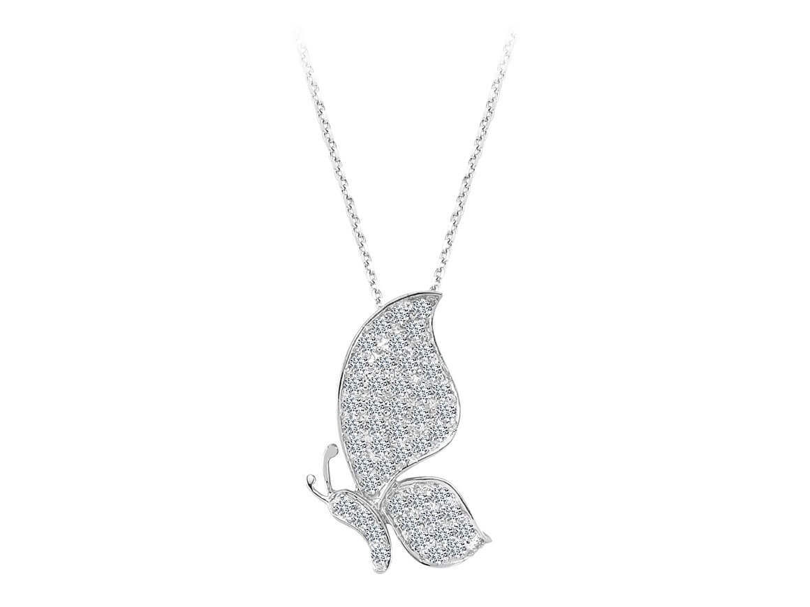 Collier papillon diamant