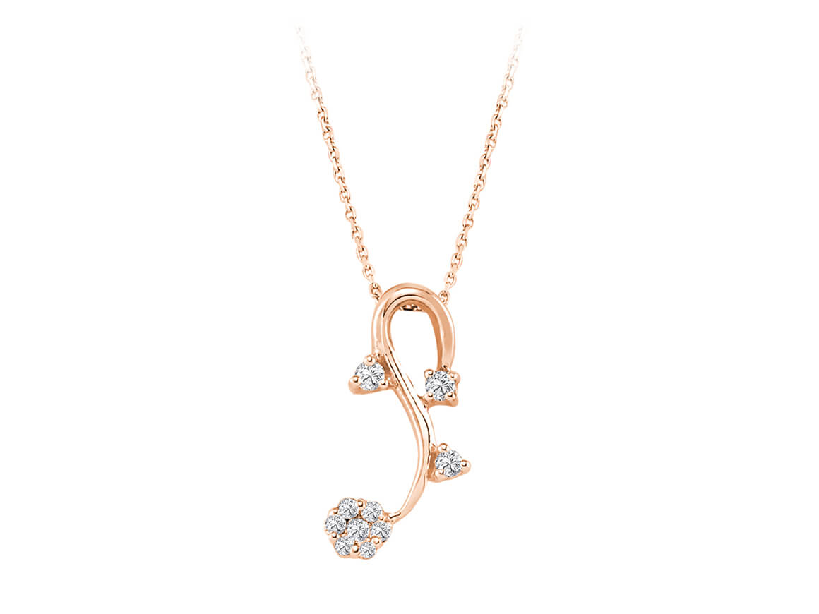 Collier branche de fleurs en diamant