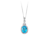 Collier Ivy avec diamants et topazes bleues ovales