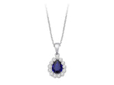 Diamond and drop sapphire necklace