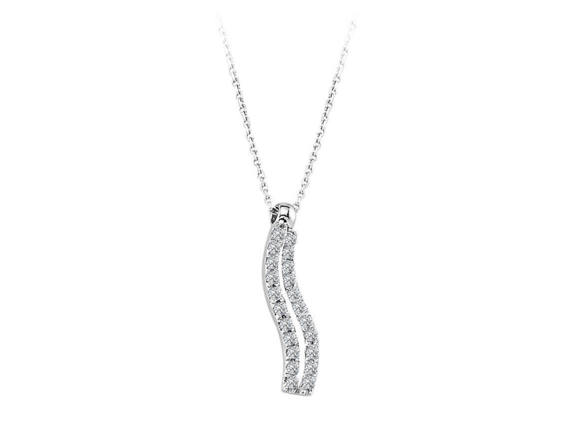 Collier double rang diamants