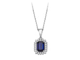Collier diamant et saphir octogonal