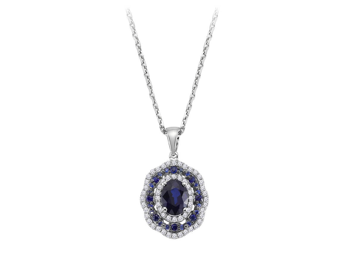 Diamond and Sapphire Kaleidoscope Necklace
