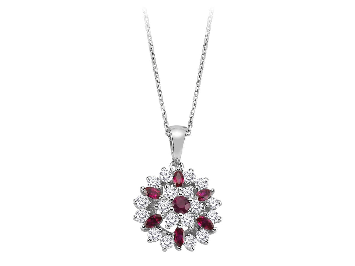 Collier Lys Rubis Diamant et Marquise