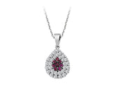 Collier double rang diamants et rubis