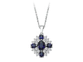 Diamond and Sapphire Eye Motif Necklace