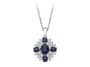 Diamond and Sapphire Eye Motif Necklace