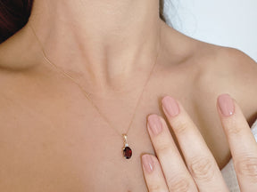 Diamond and Oval Pink Radolite Necklace