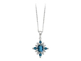 Diamond and London Blue Topaz May Necklace