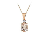 Collier diamant et morganite ovale