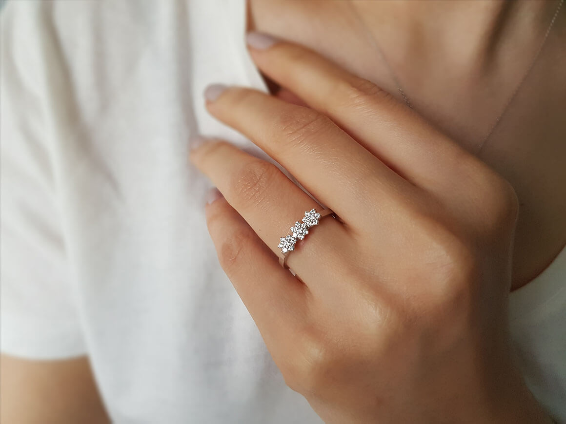 Diamant Tria Gänseblume Ring