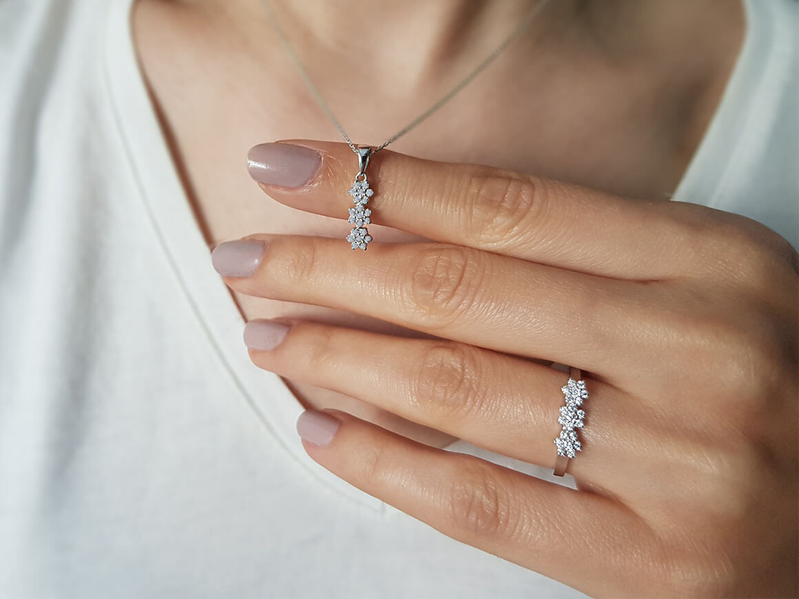Diamant Tria Gänseblume Ring