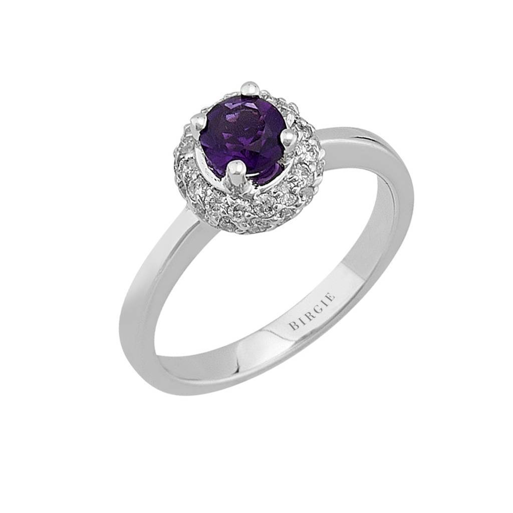 Bague diamant et améthyste