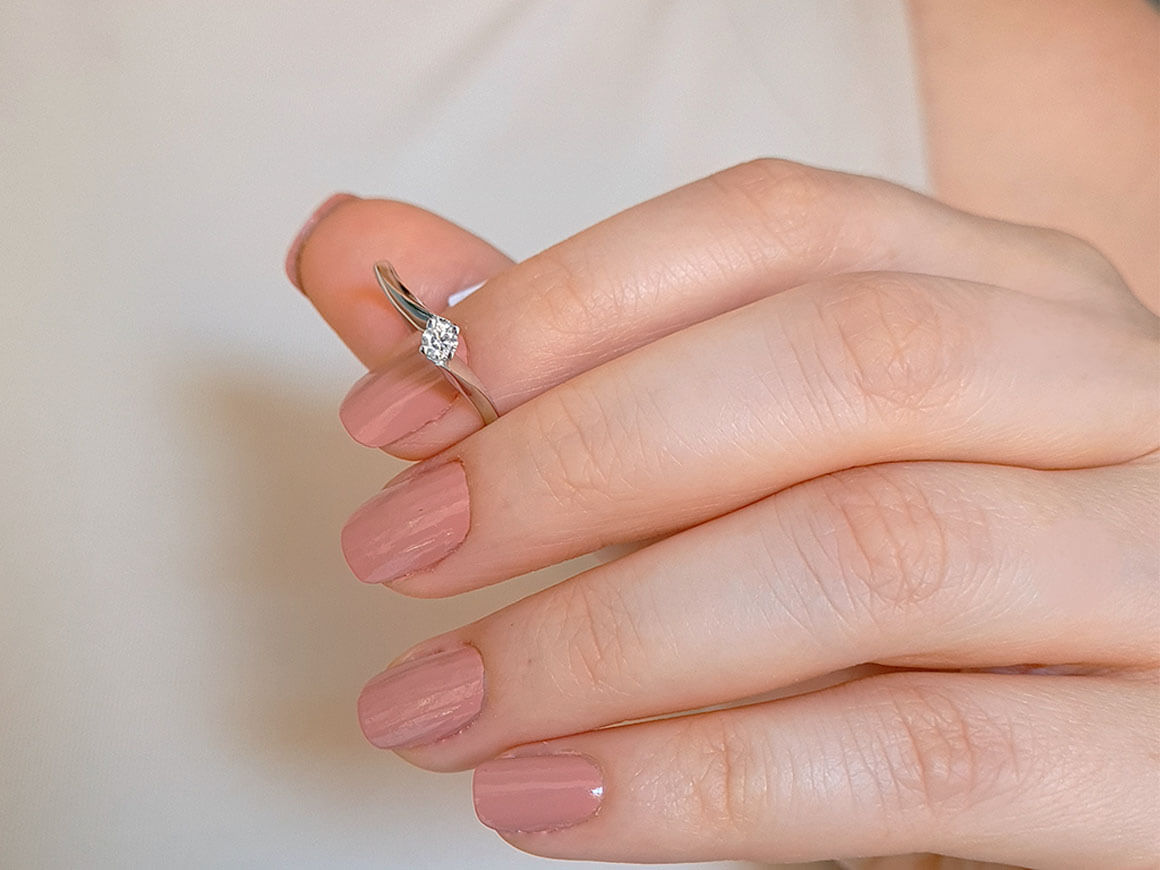 Bague solitaire diamant 0,13 carat
