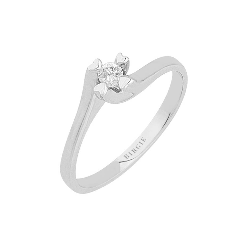 0.08 carat diamond heart shaped solitaire ring