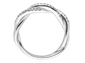 Alliance demi-rond diamant deux rangs