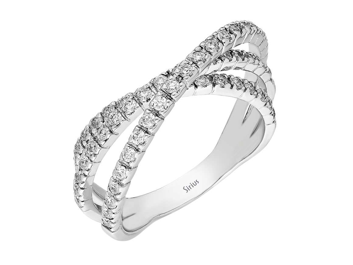Bague diamant à trois rangs